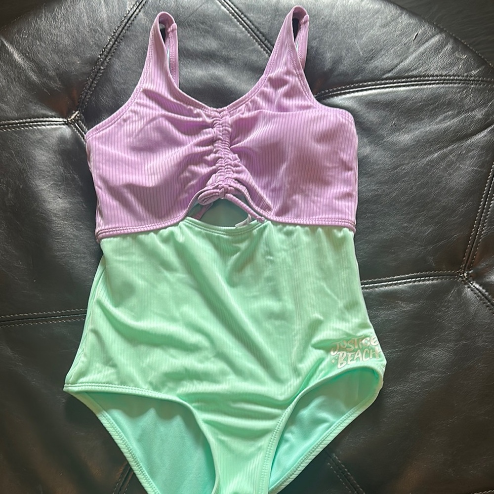Justice Kids Swim One Piece in Pink and Mint